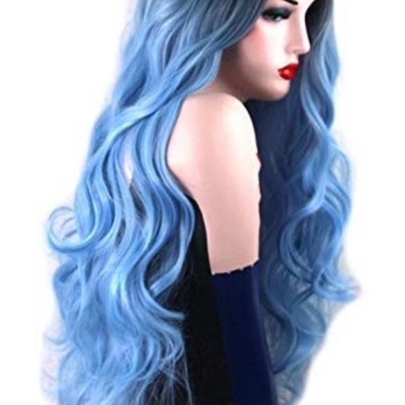✨ROYALLE 24” BLUE Cosplay Synthetic CURL Wig *NWT* - Picture 6 of 7